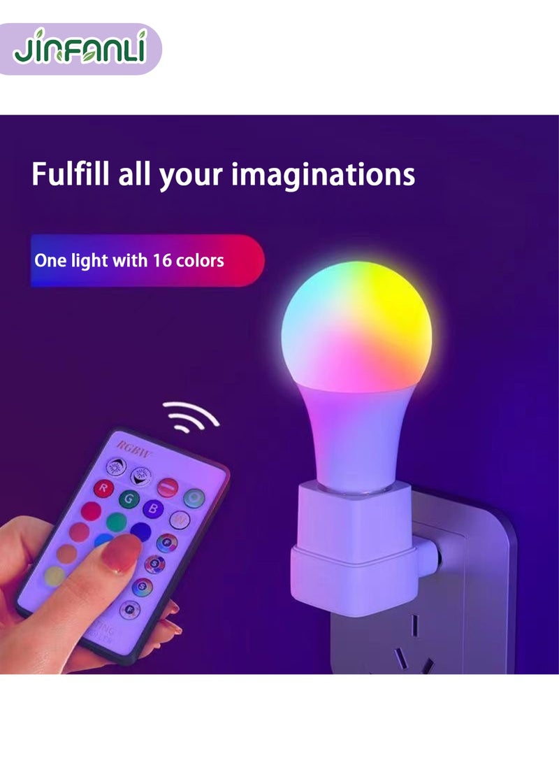 JINFANLI Multicolor Light Bulb, E27 Screw-In, 10W, Remote Control, Dimmable White Light and RGBCW Color Changing Bulb (1 Pack) - Image 3
